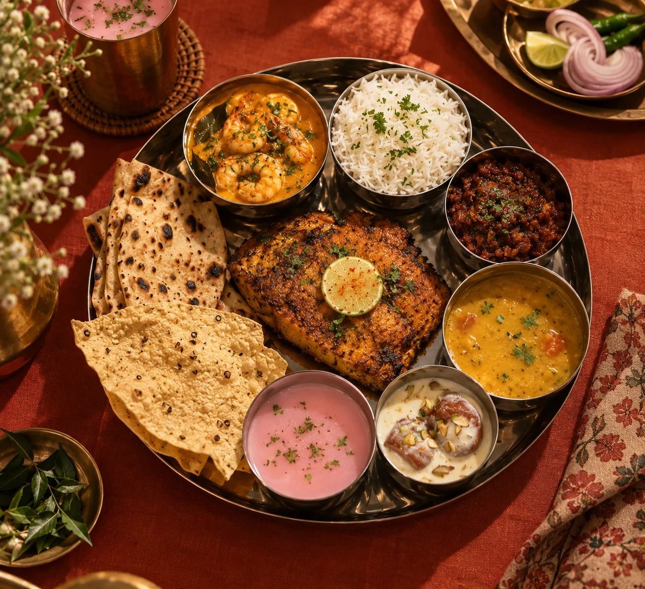 Seafood thali